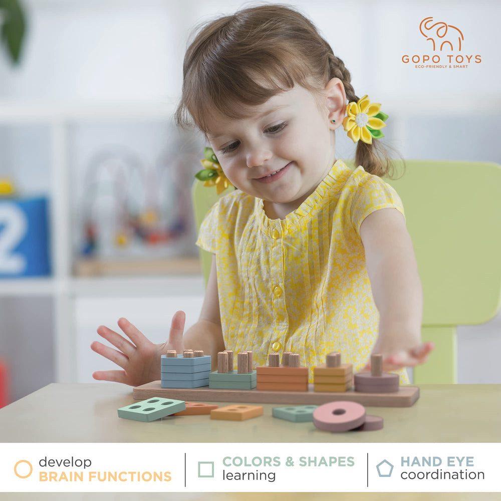 GOPO TOYS self-contained wooden puzzle for tidy storage