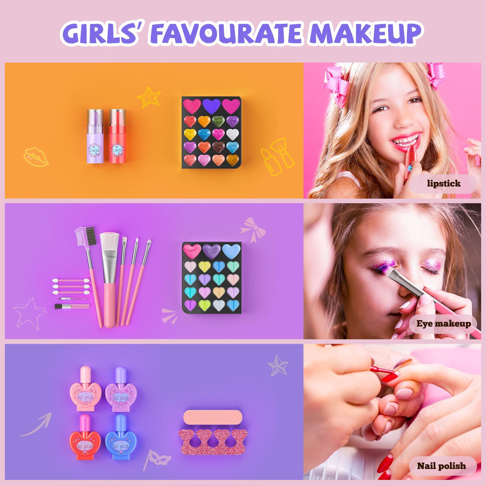 GORISPI nail polishes add tiny shimmer for pretend manicurist play.