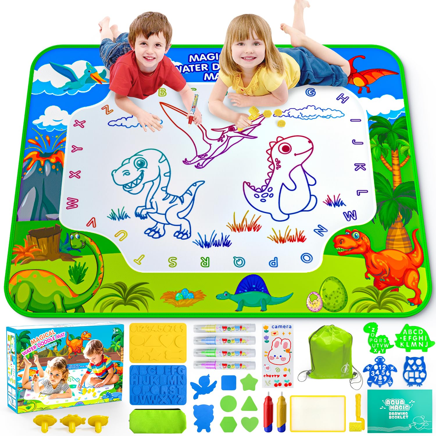 GORISPI Water Doodle Mat 40x32 inches offers ample space for shared coloring sessions.