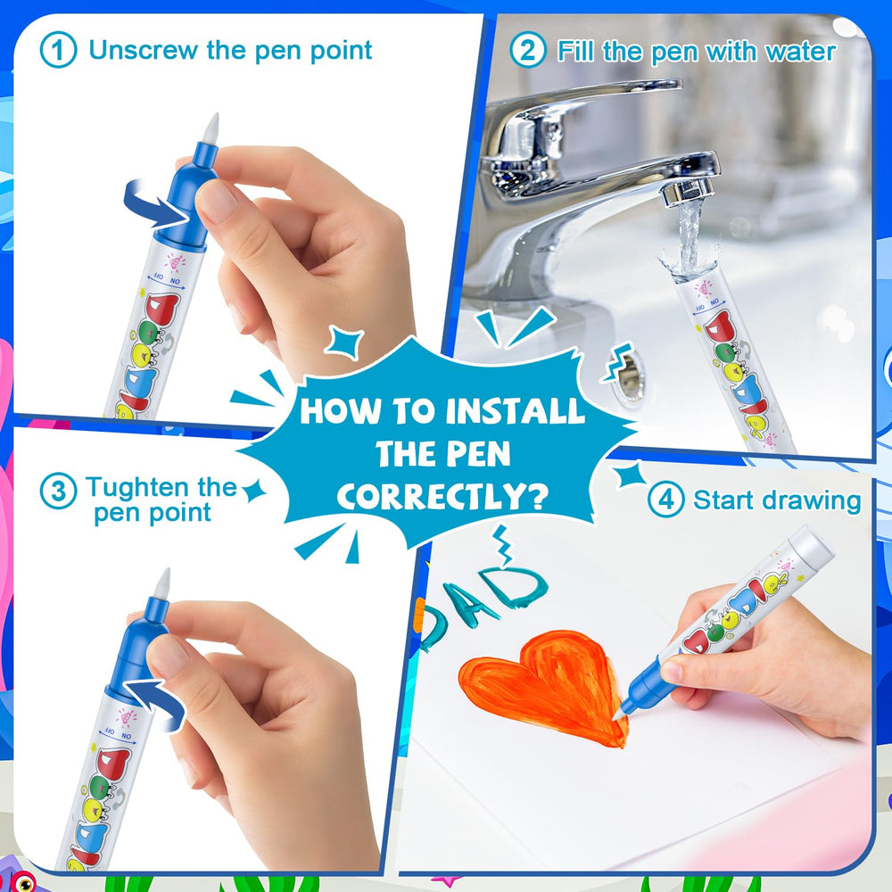 Family fun time with the Gorispi water doodle mat during play.