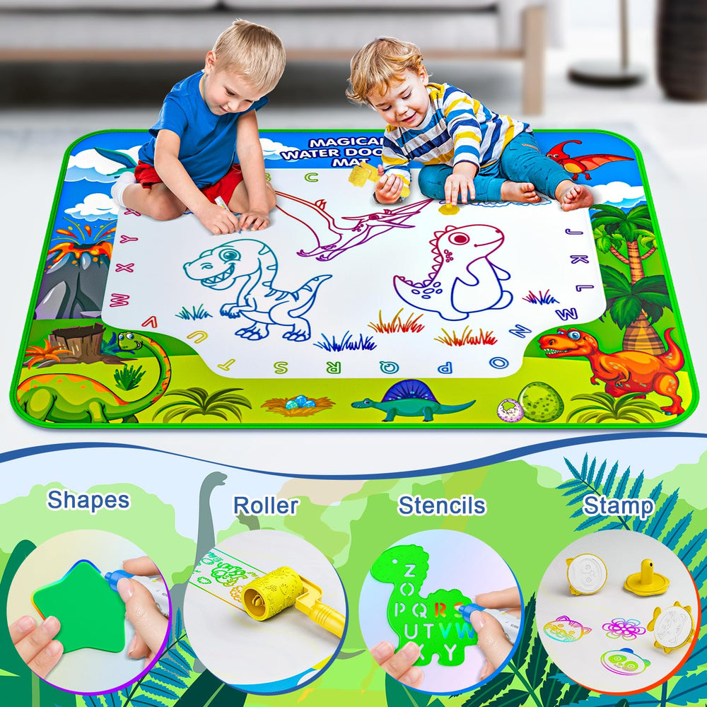 Gorispi Water Doodle Mat includes letters for early alphabet recognition while kids doodle.