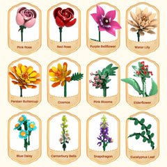 GoStock Flower Bouquet Building Set assembly steps highlight easy, relaxing crafting sessions