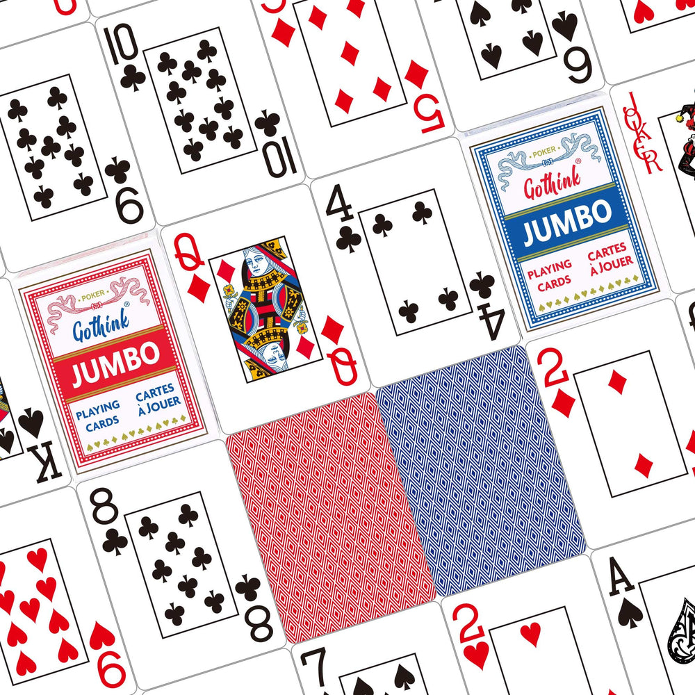 GOTHINK blue poker-size deck, improved readability for fast rounds