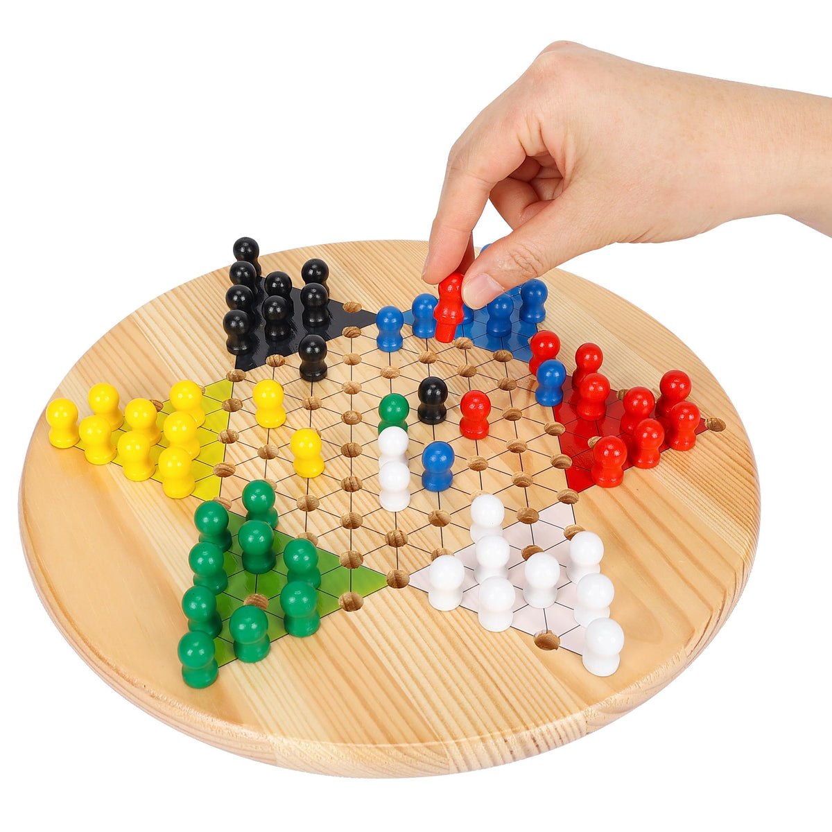 Gothink Chinese Checkers board made of premium wood for durable family play
