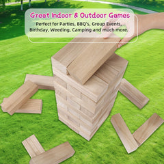 GOTHINK Giant Tumble Tower party setup: energizing group activity for events.