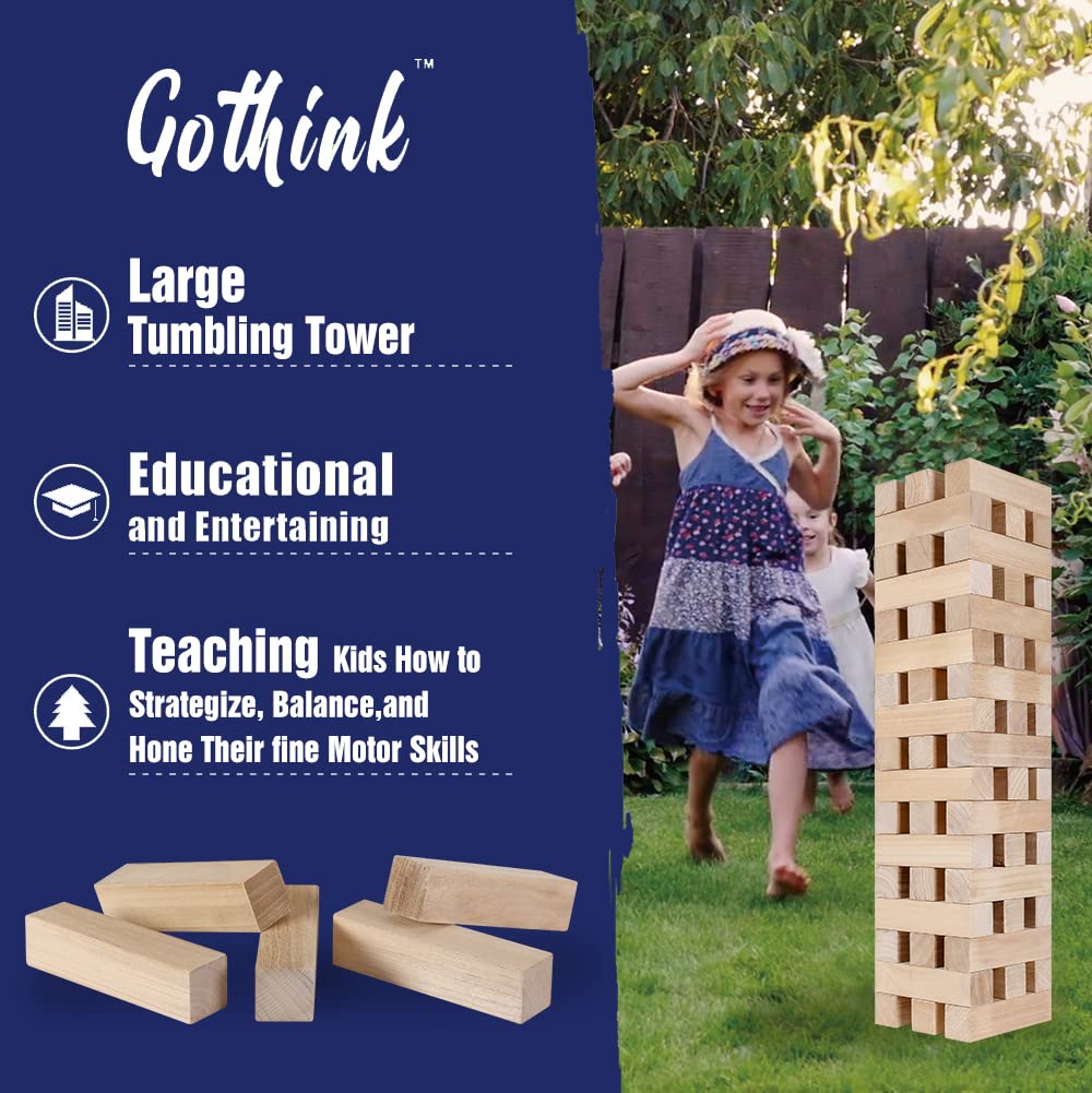 GOTHINK jumbo blocks on a picnic table for interactive stacking.