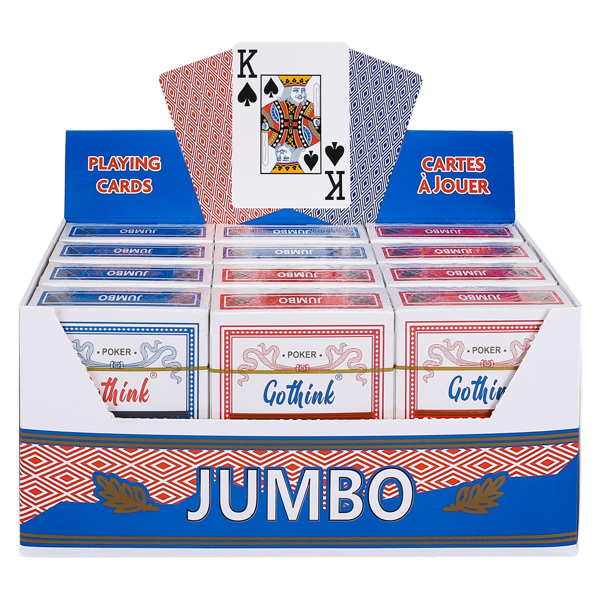 GOTHINK jumbo index playing cards pack for clear visibility at the table