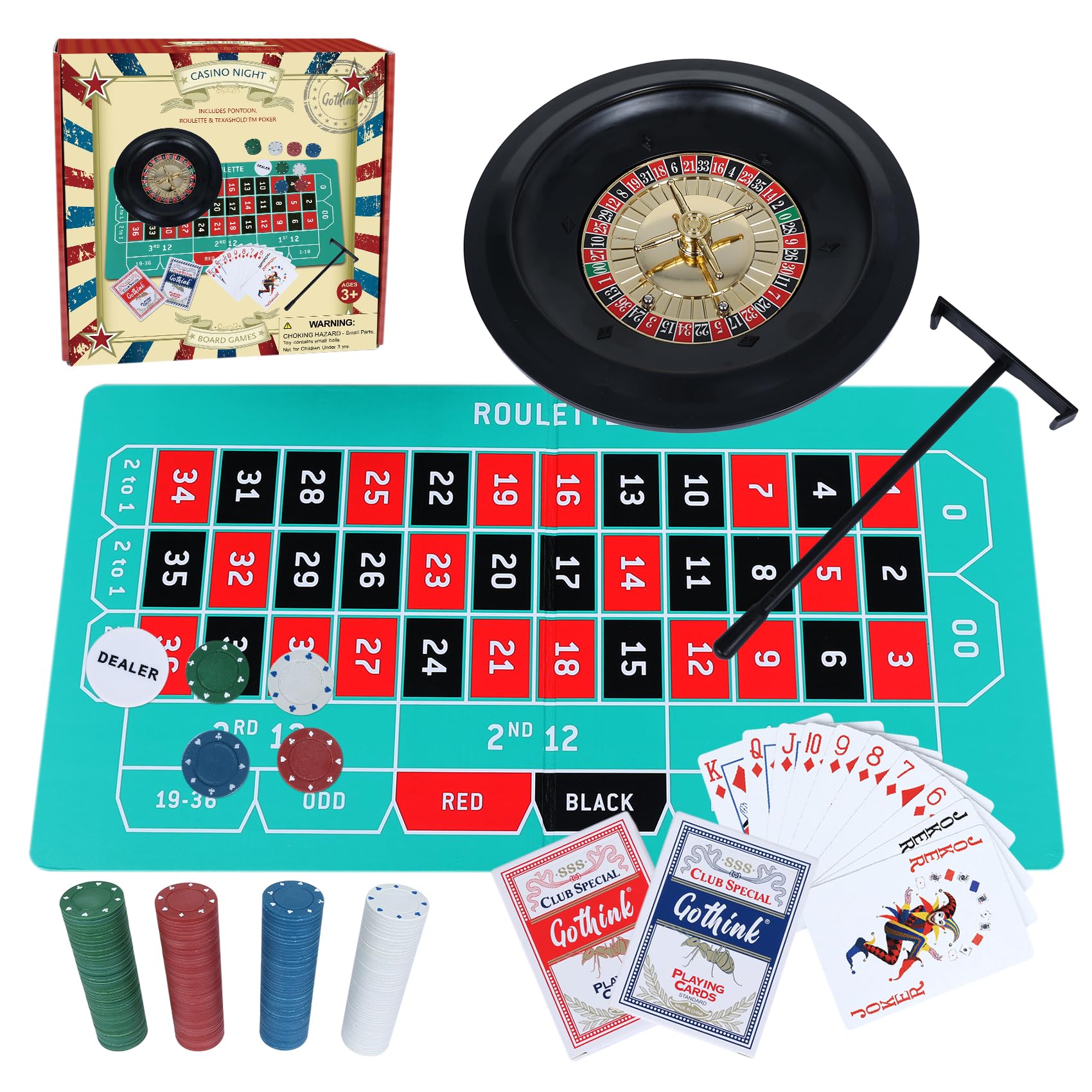 GOTHINK roulette wheel 10-inch ready for a vibrant home casino night