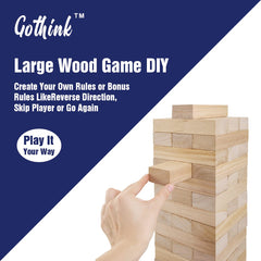 GOTHINK toppled tower captured during play showing safe, exciting tumbling.