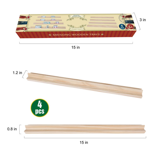 GOTHINK wooden mahjong trays side view showing stable rack for gameplay