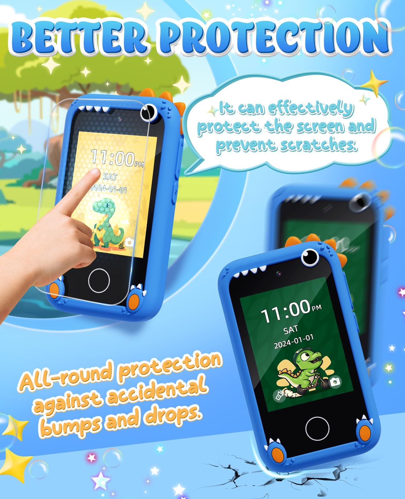 Gothwick Dinosaur Toy shockproof case with adjustable brightness