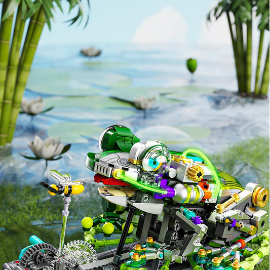 Gotimon Frog model side view during assembly showing intricate parts