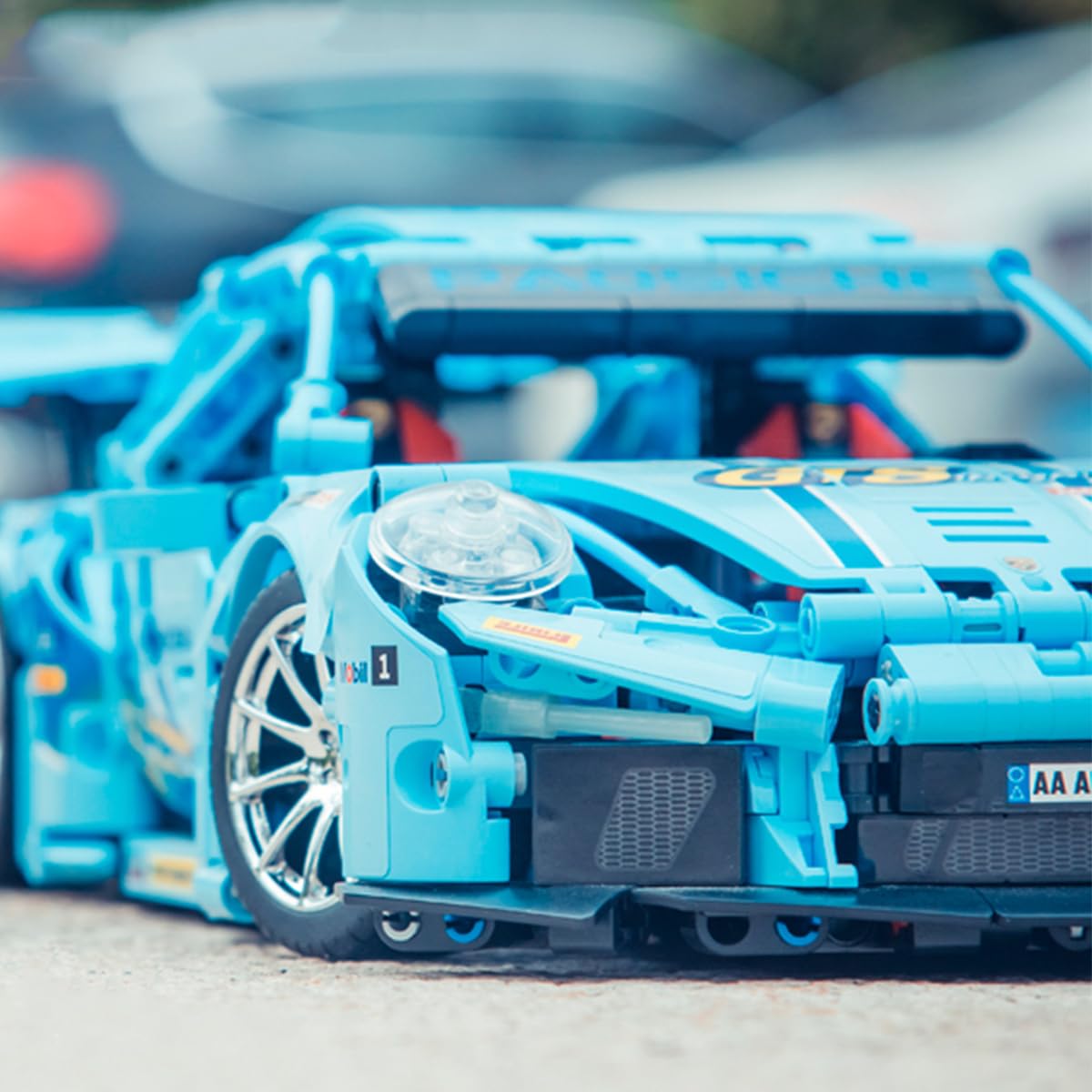 GOTIMON Blue Sports Car 911 headlights and taillights with crisp detailing