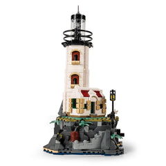 GOTIMON Island Lighthouse building block set on a rocky island inspires imaginative play.