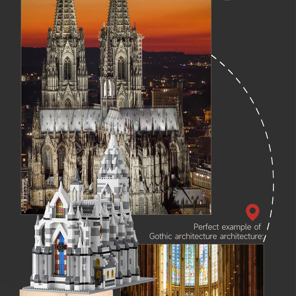 GOTIMON Micro Mini Cathedral stained glass captures color and texture for realistic display.