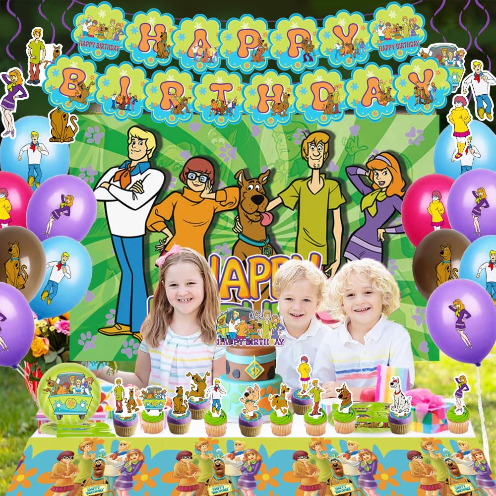 GOTOFUN hanging swirls and balloons — dynamic décor to elevate any Scooby-Doo themed party.
