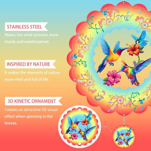 Gotome hummingbirds metal garden decor enhances yard ambience with 3D visual impact.