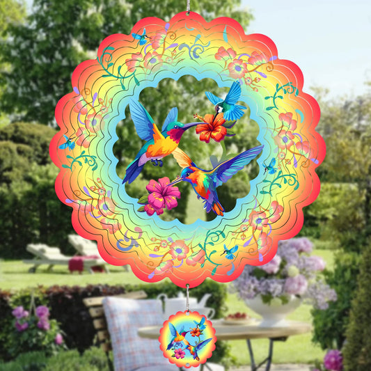 Gotome hummingbirds wind spinner 12in adds color and motion to your outdoor garden.