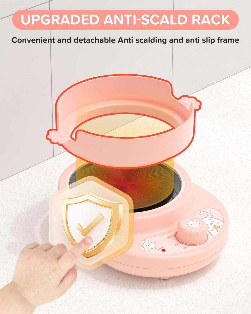 Gotoofun dishware and gloves image suggests kid-sized dining setup for young chefs