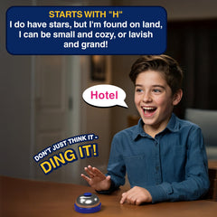 Gouda Games Dare to Ding card collection highlights three riddles per card.