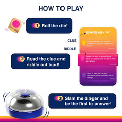 Gouda Games Dare to Ding reading clue demonstrates Starts with H style prompts.