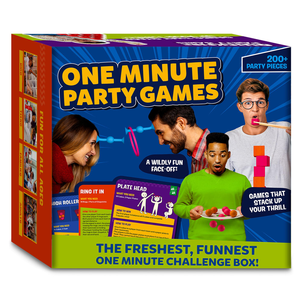 Gouda Games One Minute Party Games box front for instant setup and fun