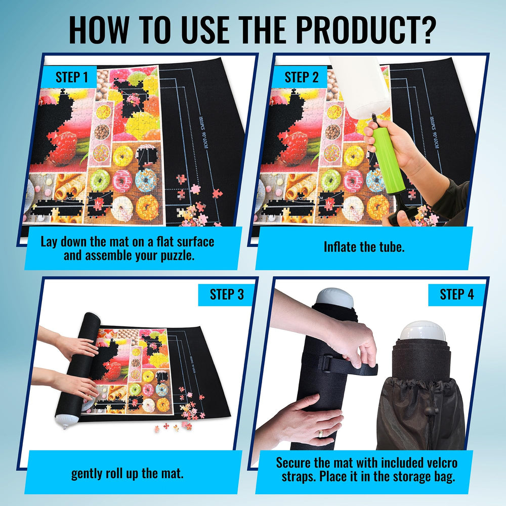Gourbette 46x26 inch puzzle mat fits 500–1500 piece puzzles