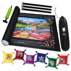 Gourbette puzzle mat roll up with 2000-piece capacity keeps puzzles flat.