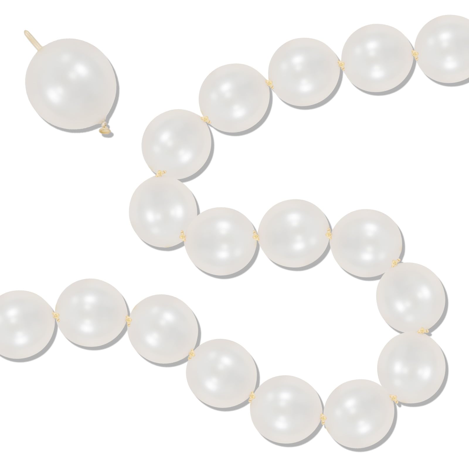 Govpy pearl white linking balloons for quick arch and garland creation.