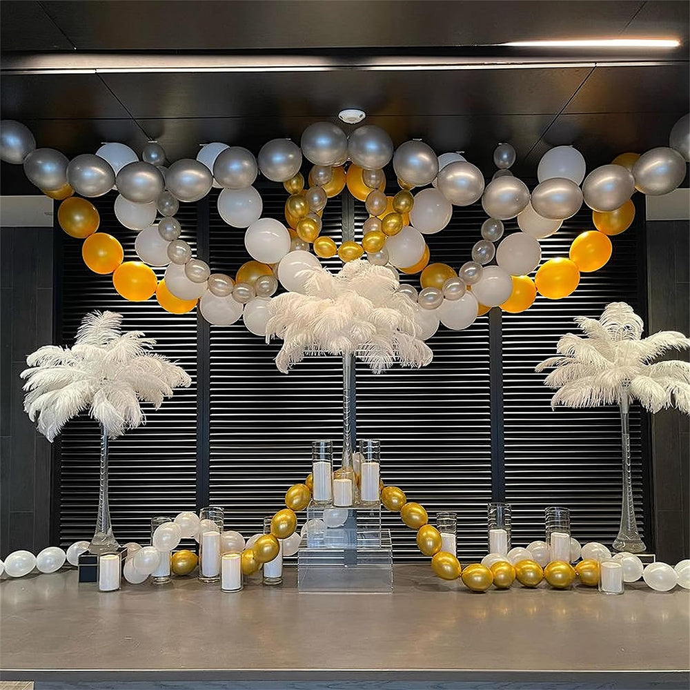 Govpy wedding decor with metallic gold balloons for upscale vibes.