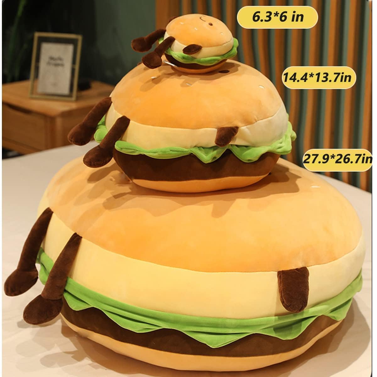 Goylmc hamburger plush pillow care instructions, easy to clean