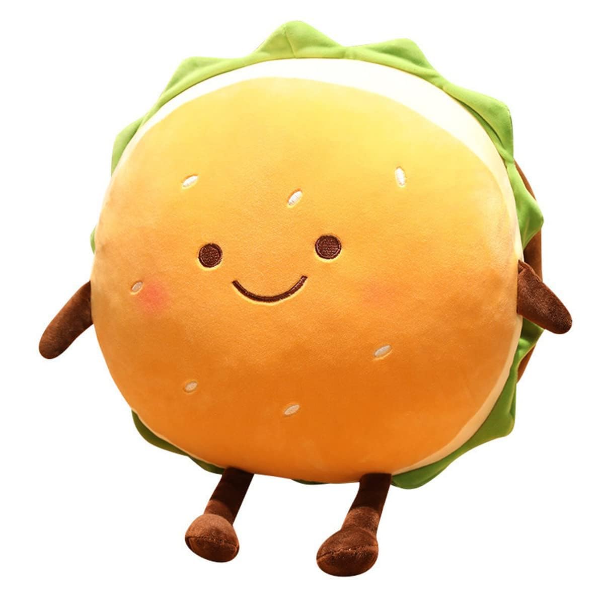 Goylmc hamburger plush pillow front view, ideal cozy decor for kids' rooms