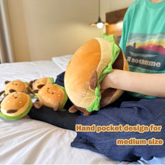 Goylmc hamburger plush pillow soft plush material for comforting hugs