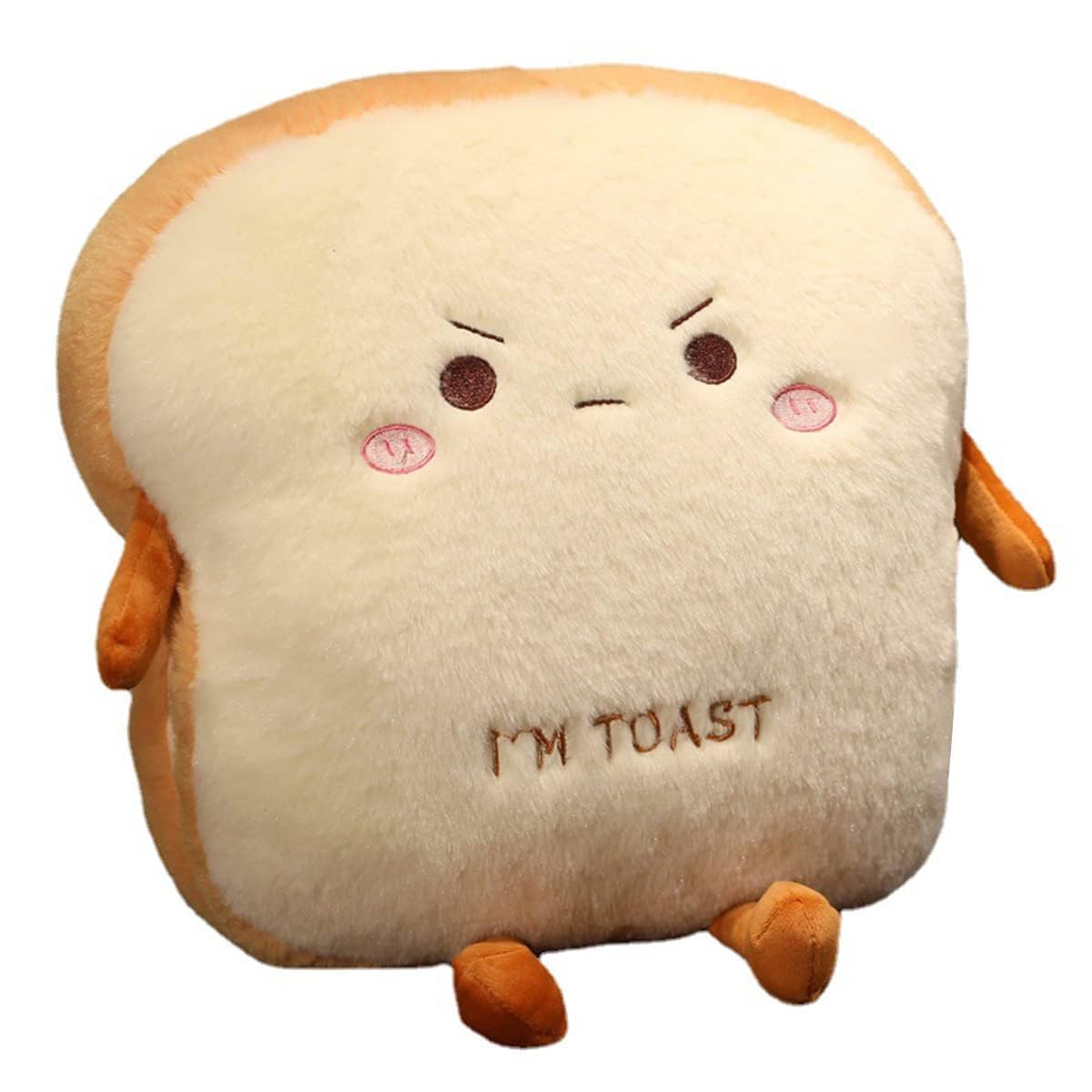 Goylmc Toast Bread Plush Pillow front view, cozy decor and cuddly comfort