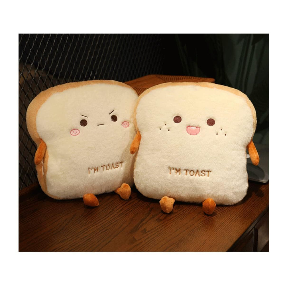 Goylmc Toast Bread Plush with hand pocket for travel comfort