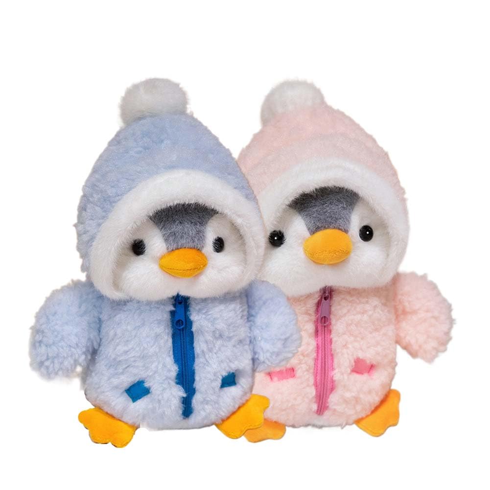 GPPYMX penguin plush blue cozy jacket enhances bedtime comfort and decor.