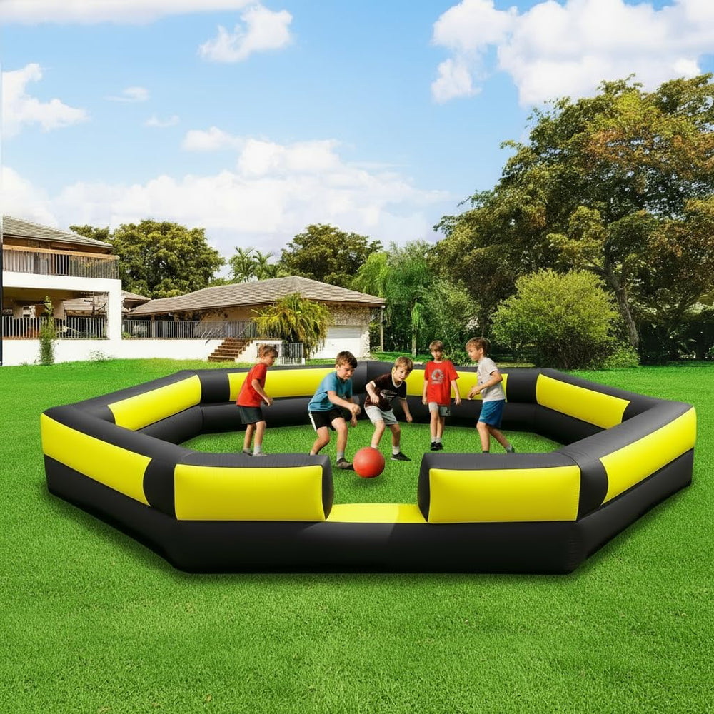 GR8FUN gaga ball pit 17ft built-in blower for quick setup.