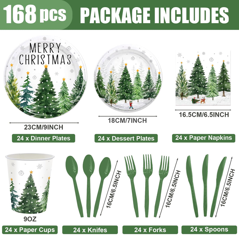 GrabnGoParty Christmas trees 7-inch plates for quick snacks and dessert service