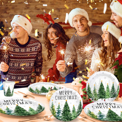 GrabnGoParty Christmas trees table setup for easy hosting