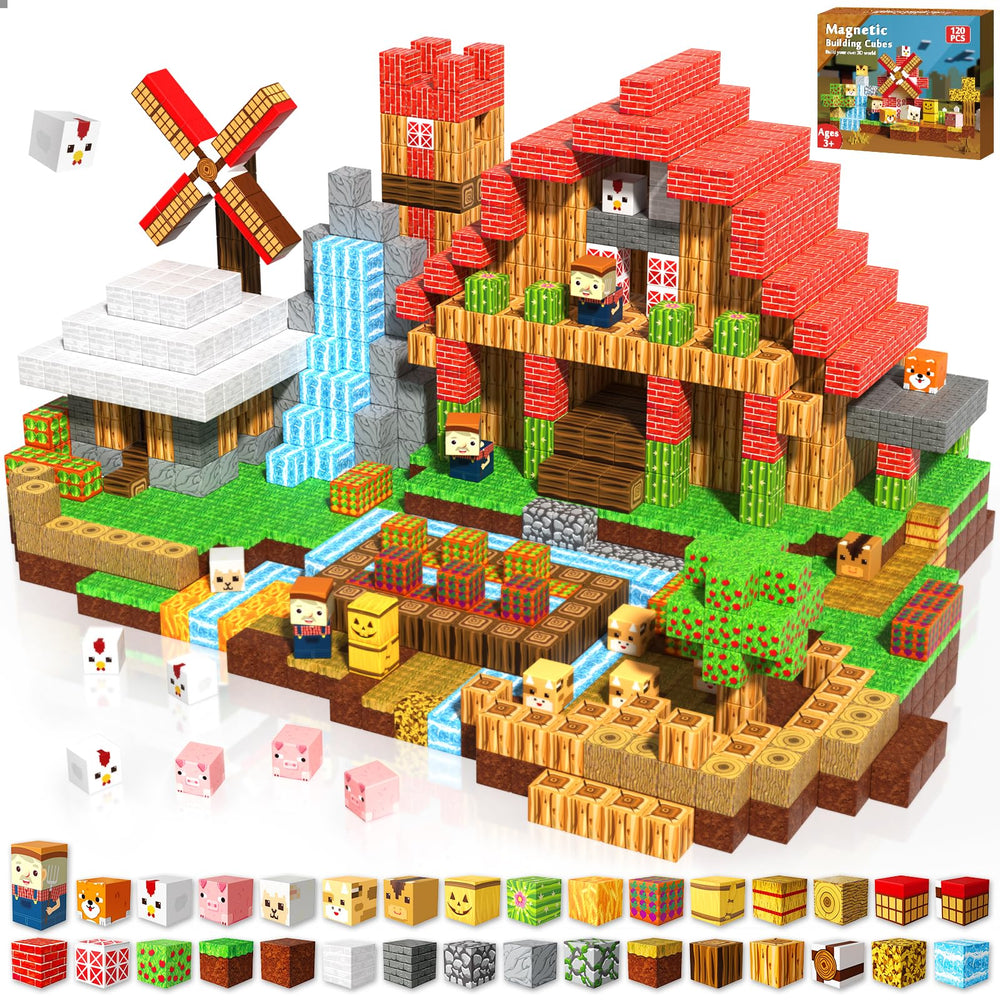 GraceDuck 120pcs magnetic blocks set encourages creative building and quiet play.