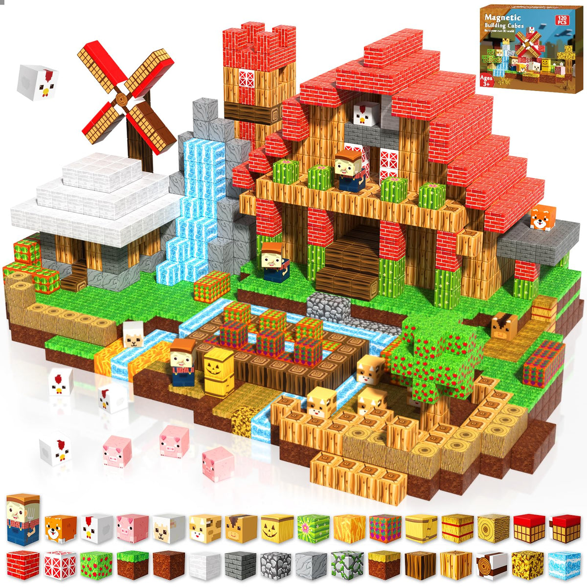 GraceDuck 120pcs magnetic blocks set encourages creative building and quiet play.