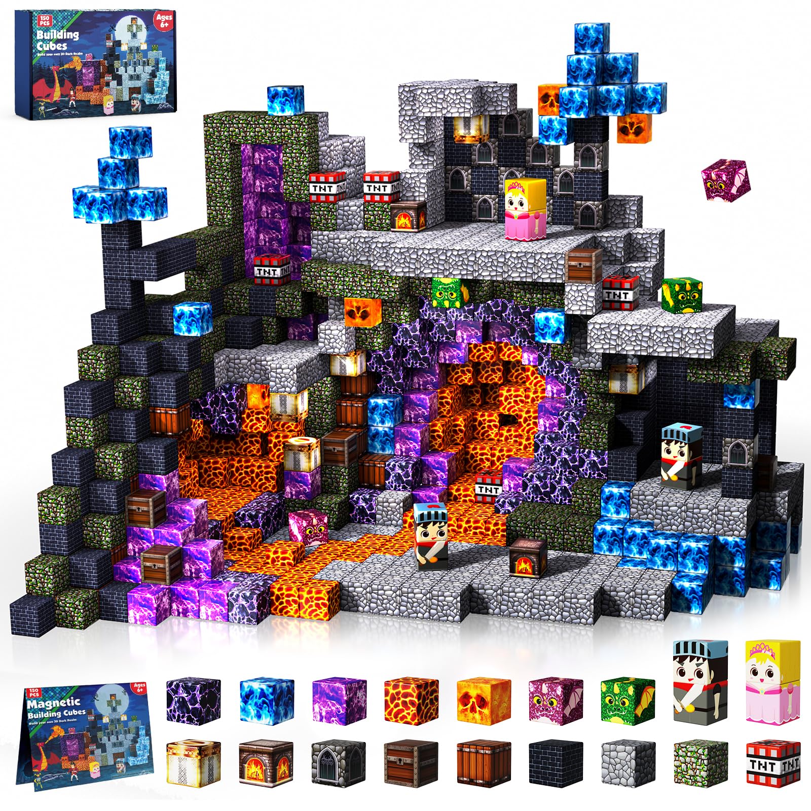 GraceDuck Magnetic Blocks dark sword domain castle inspires imaginative building play