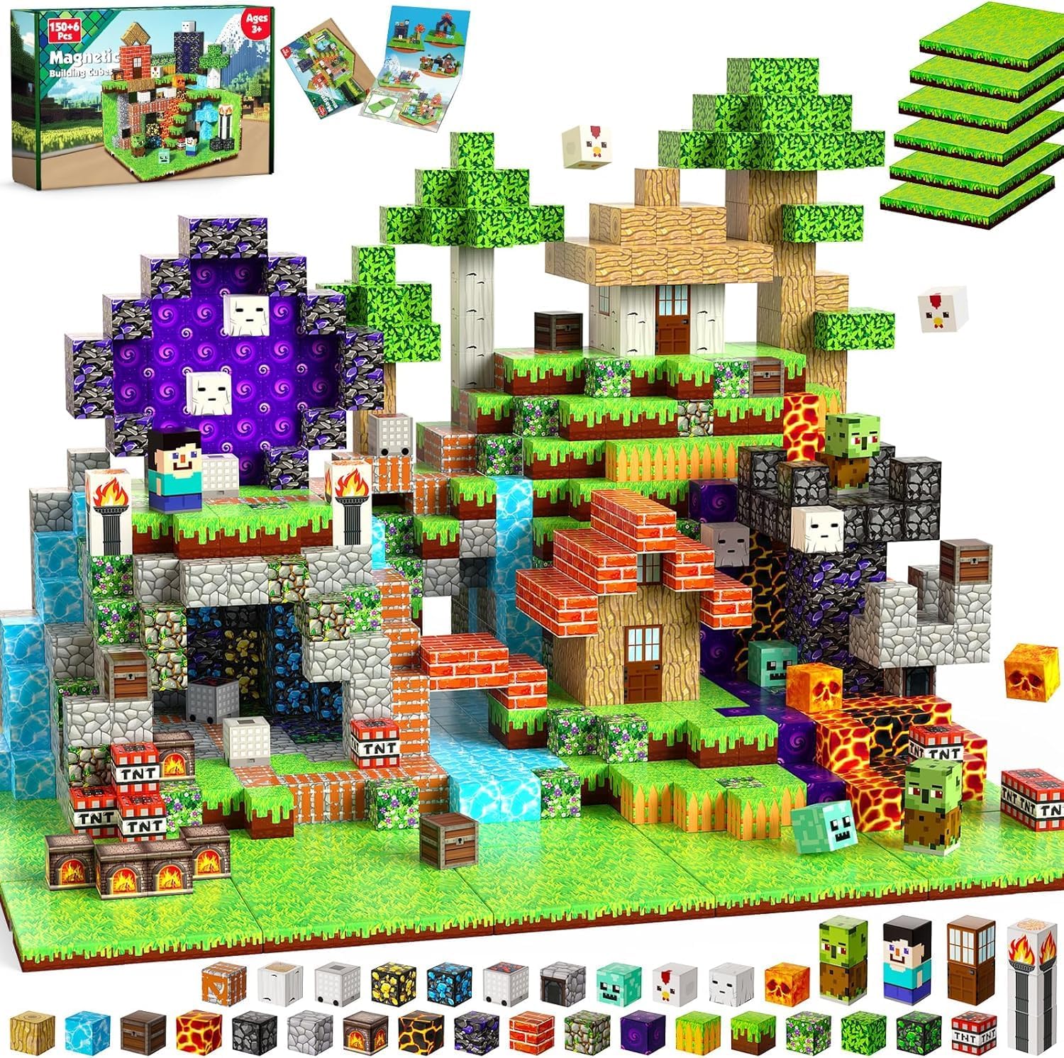 GraceDuck magnetic blocks in a colorful 150-piece set for open-ended STEM play