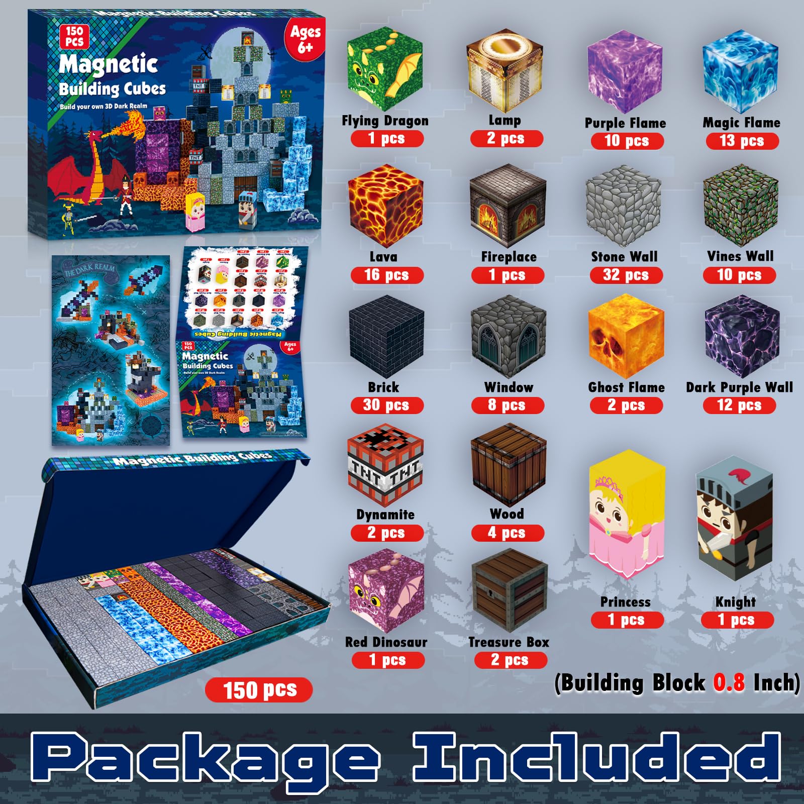 GraceDuck Magnetic Blocks 150 cubes in 18 colors support vibrant STEM-style creations