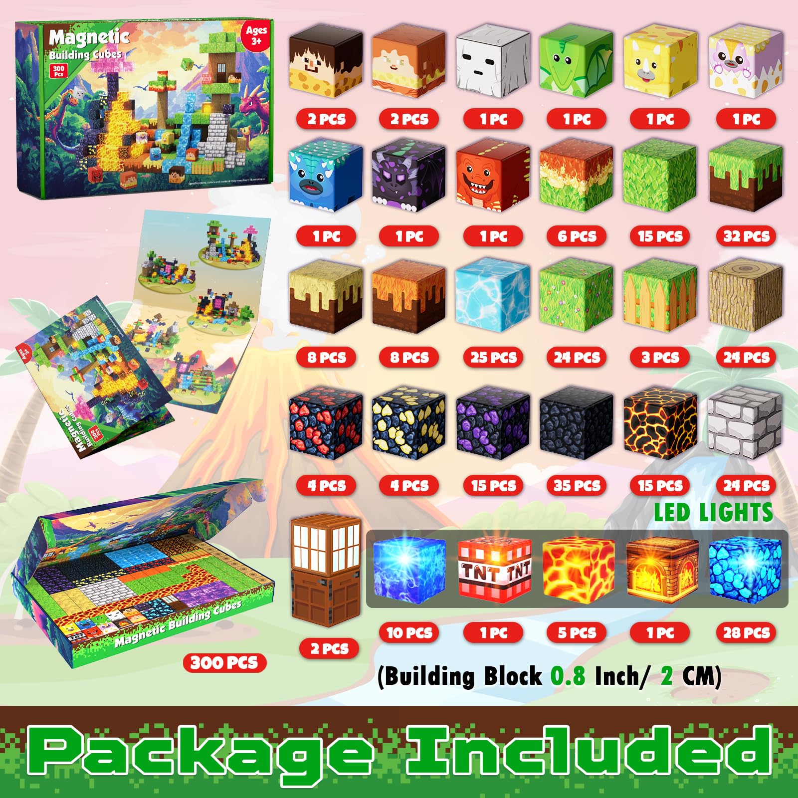 GraceDuck magnetic blocks volcano scene support creative building and hands on problem solving.