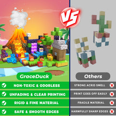 GraceDuck LED light blocks lift play visibility and create glowing construction moments.