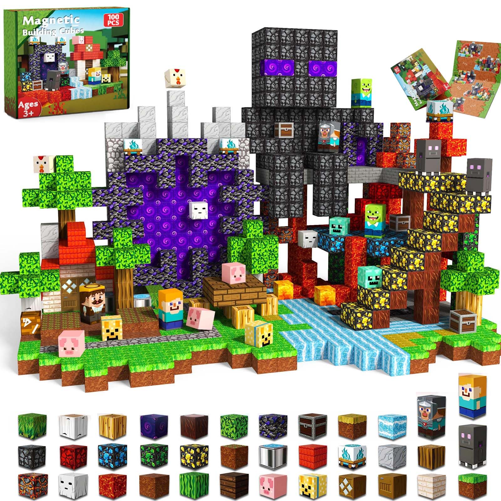 GraceDuck magnetic blocks set open box showing colorful pieces for play