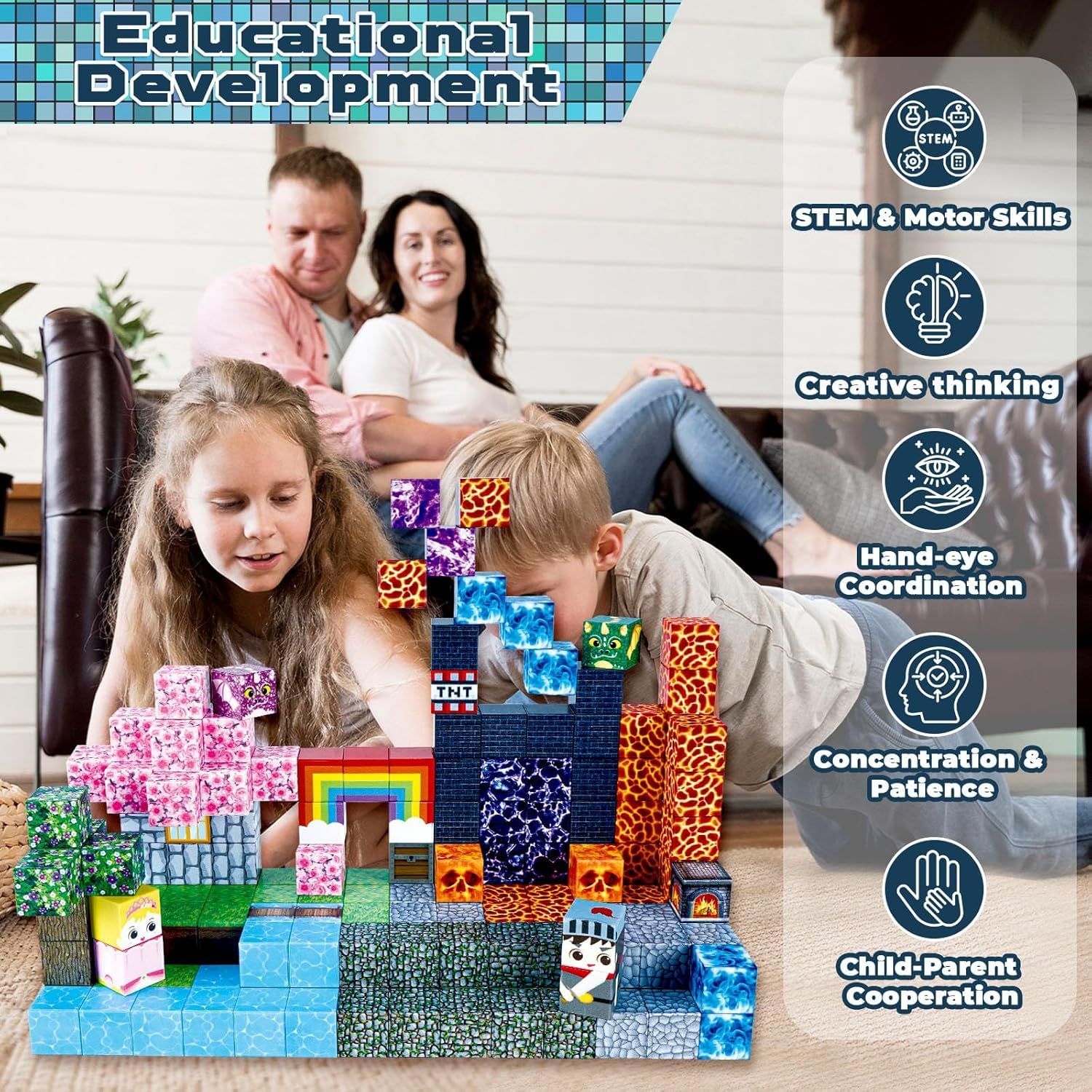GraceDuck STEM learning blocks encourage focused, screen-free creativity