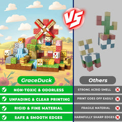 GraceDuck blocks with strong magnets enabling sturdy builds.
