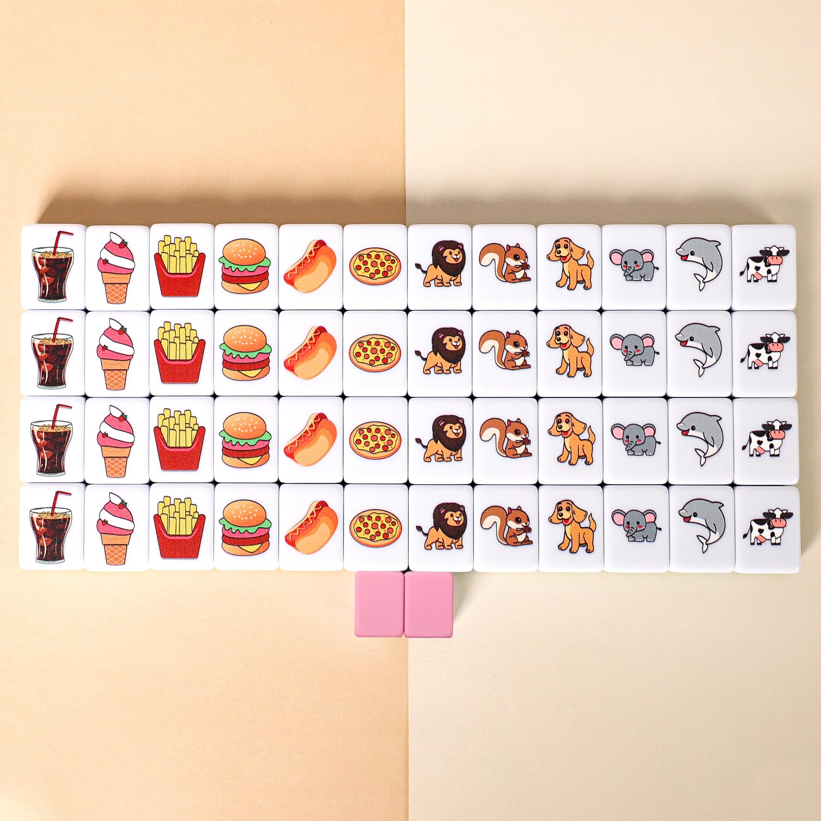 GRACIAS mahjong set features 12 pattern designs for varied play.